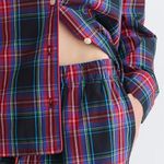 J.Crew New Long-sleeve cotton poplin pajama set in black Stewart tartan Photo 2