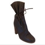 VINTAGE 1980'S CAMPIONE BROWN LEATHER "PAPER SACK" HEELED ITALIAN BOOTS (5.5) Photo 2