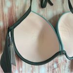 Shade & Shore  Army Green Tri Color Striped Light Lift Bikini Top Size 38DD Photo 7