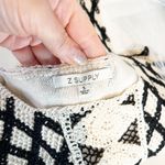 Z Supply  Calle Square Neck Crochet Cropped Tank Top Tan Black Small Photo 2