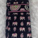 Vera Bradley PINK ELEPHANTS SINGLE EYE Eyeglasses SUNGLASSES Case for PURSE EUC Photo 0
