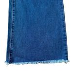 Forever 21 small denim pant/long wide leg frayed hem medium wash button zip Photo 7