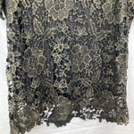 Y2K Simply Emma Black & Gold Crochet Lace 1X Tunic Top Whimsigoth Fairy Grunge Photo 5