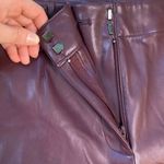 Ann Taylor Plum Faux Leather High Rise Straight Pants in Size 8P Photo 6