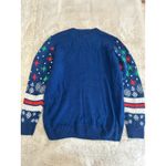 Santa Party Sweater Dec 25th Christmas sweater Women's S Medium acrylic Blue Photo 1