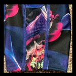Athletic Works high waste yoga pants blue w/pink flowers- size M Photo 5