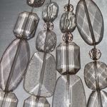 SILVER PLATED BRIOLETTE CUT LUCITE STATEMENT CHUNKY NECKLACE 22" Photo 6