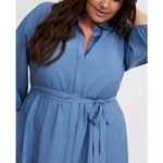 Torrid Midi Blue Horizon Crepe Shirt Dress Plus Size 0 0X 12 14 16 Photo 6