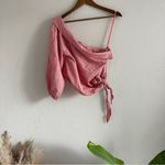 Free People  Get Down Top Red Striped Linen Blend One
Shoulder Blouse Siz… Photo 2