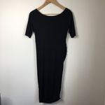ASOS Solid Black Short Sleeve Midi Bodycon Dress Knit Womens Size 6 Photo 3