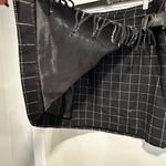 David N Wool Blend Black Windowpane Wrap Skirt Faux Leather Fringe Detail. 10. Photo 10