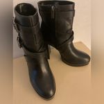 Vince Camuto women black leather platform Coliana heel boots Size 8 Photo 4