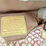 Coach  Elegant Cream and Gold Designer Shoulder Bag and card case/keychain Photo 8