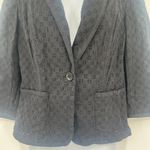 Talbots  Eyelet Womens Blazer 6P Black Cottagecore Preppy Dark Romantic 1 Button Photo 2