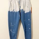 NWT LA DETRESSE Acid Drop Vinca Acid Wash Distressed Sweatpants Blue Medium Photo 0