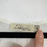 Logica White Linen Crochet Hem Blouse Womens M Lagenlook Beachy Breathable Tank Size M Photo 1