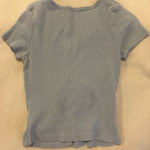 Brandy Melville  Button-Up Top Crop Blue Photo 2