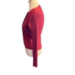 JOHN PAUL RICHARD Uniform Collection Women’s Small Leather & Knit Cardigan Sweat Red Photo 8