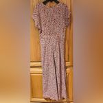 Madewell  Woodblock Floral V-Neck Front Slits Maxi‎ Dress Brown Cream Size 2 Photo 11