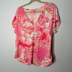 Lilly Pulitzer Duval Top Hot Coral Trunk in Love Size Large Photo 1