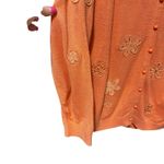 Josephine Chaus Y2K VTG  Women‎ Beaded Flower Cardigan L Peach Cottagecore Boho Photo 4