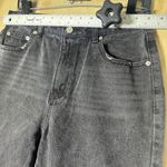 Princess Polly  Denim Zaiden Black Wash Mom Jeans High Rise Distressed Hem Size 8 Photo 3