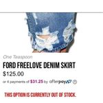 One Teaspoon Free Love Jean Skirt Ford Distressed Photo 14