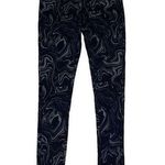 Soft Surroundings  Womens Printed Leggings Black Silver Swirls‎ Hi Rise XS Photo 0