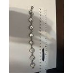 Vintage Havana Y2K Silver toned rhinestone beaded chain‎ bracelet feminine dainty Photo 3