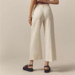 Anthropologie Maeve The Colette Linen Blend Crop Wide Leg Pants 8 Women’s Cream Photo 7