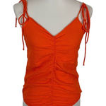 ZARA Orange Bodysuit Large Tie Shoulder Slim Fit Summer Night Out Photo 0