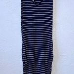 Athleta  Striped Ruched Ponte Racerback Navy & White Tank Dress Women's Size MP Photo 1