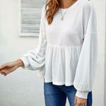 SheIn Peplum Waffle Knit Top Photo 0