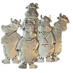 Vintage 1988 J.J. Pewter cow brooch. Silver Photo 0