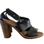 Madewell  Beckett Black Leather Stacked Heel Sandals 6 Photo 0
