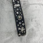 Nocona Belt Co Western Fashion Belt Womens S Black Rhinestones Crystal Buckle Photo 8