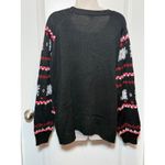 Holiday Time Black Merry Christmas Snowflake Ugly Sweater Women 1X Knit Party Photo 2