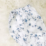 Gianni Bini  White Blue Floral Milkmaid Blouse‎ Top Crop Long Sleeve Size 12 New Photo 6
