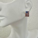 American flag rhinestone post earrings Blue Photo 2