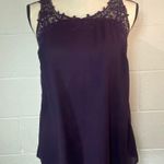 Truly Poppy Eggplant Purple Lacy Underlay Sleeveless Top Photo 8