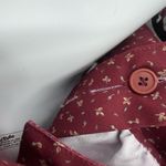 Vintage 1950s floral print Angelica apron / dress button strap home maker OS Red Photo 5