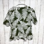 kim rogers Blouse Women Size Small Palm Print Round Neck Short Sleeve Tee Shirt Photo 4