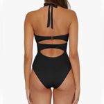 Soluna Black Women's Standard Buckle Up One Piece Bandeau Swimsuit S Photo 1
