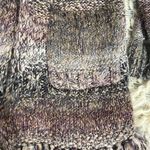 Lucky Brand Marbled chunky knit crocheted layering open sweater with pockets and fringe Photo 8