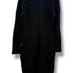 Reiss  Ewelina Textured Black Long Sleeve Bodycon Knee Length Dress Sz 8 Back Zip Photo 3