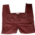 Madewell Maroon Low Rise Skinny Skinny Ankle Denim Jeans Women Sz 24 Photo 11