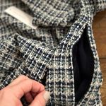 Ann Taylor Blue Tweed Fringe Boatneck Pullover Top Size 8 New with Tags 98.00 Photo 1