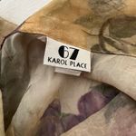 67 Karol Place Vintage 80s Warm Earthtones Floral Print Button Down Blouse Gold Size L Photo 4