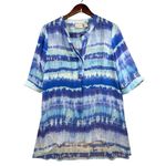 Chico's  Traveler Dress Tie Dye Blue Shift Hi Low Hem Casual Comfortable 1 Photo 3