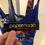 PaperMoon  NWT Basima Back Detail Knit Cami Top Blue Floral Size L Photo 3